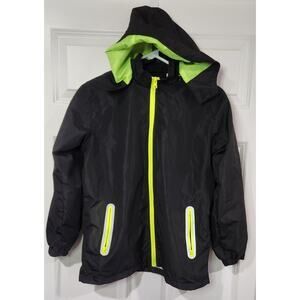 Kids XXL 10-12 Hooded Waterproof Rain Jacket w/ Pockets Hood Mesh Lined